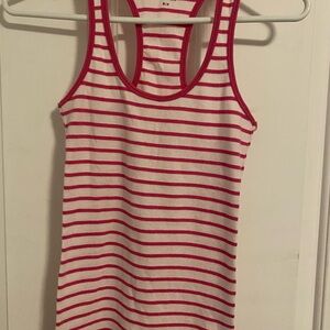 Joe Fresh Pink and White Striped Tank Top
